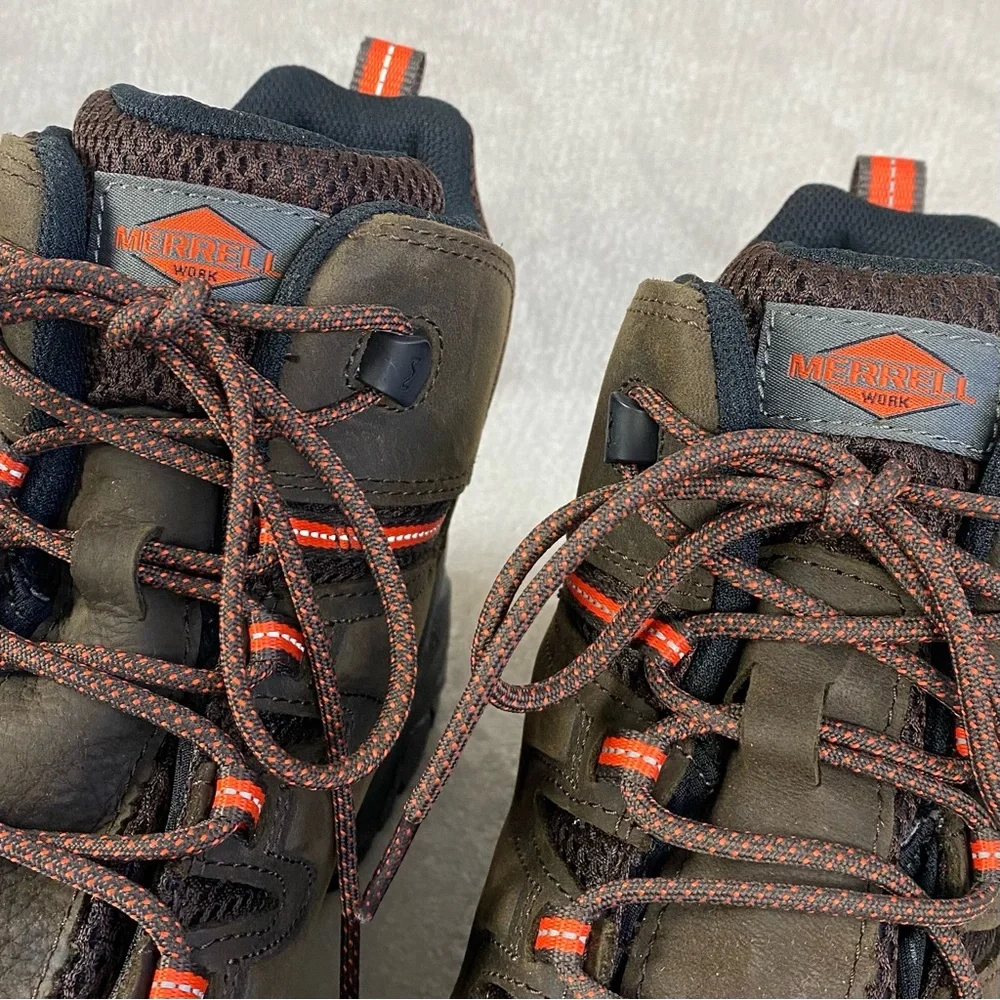 NEW Merrell Strongfield Men's 6" Boots 11.5 Brown Leather Waterproof Carbon Toe_5